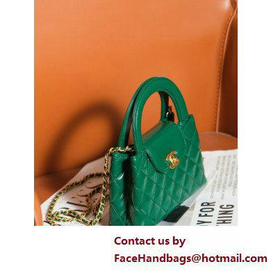 Chanel Shiny Crumpled Calfskin  &  Gold-Tone Metal Mini Shopping Bag AS4416 Green 2025